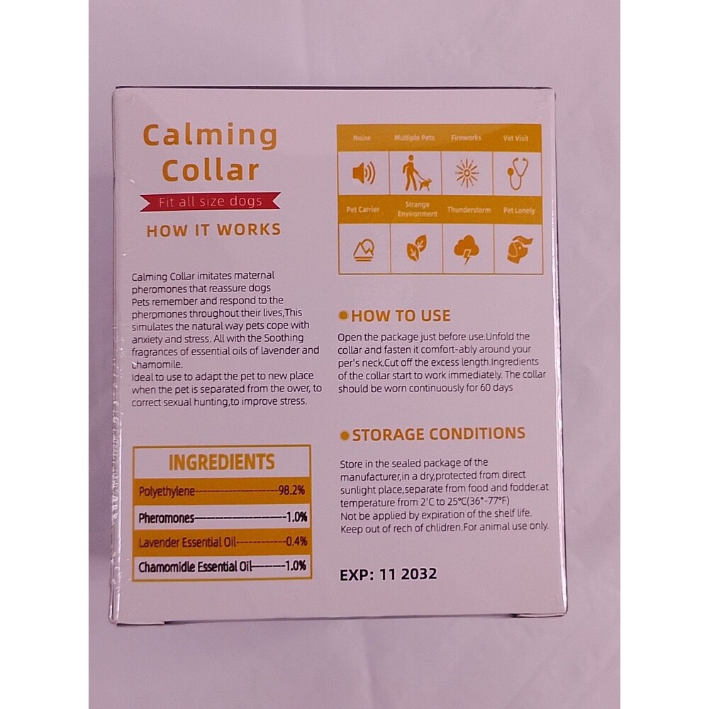 4 Pack Dog Calming Collars Pheromone Anxiety Relief Adjustable Waterproof - Picture 2 of 6